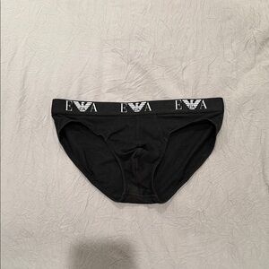 NEW Emporio Armani Men's Black Briefs